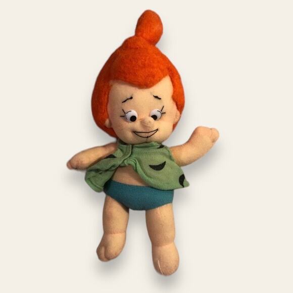 Vintage Nanco Hannah Barbera 1990 Pebbles Flintstones Stuffed Character Plushie - Picture 1 of 11